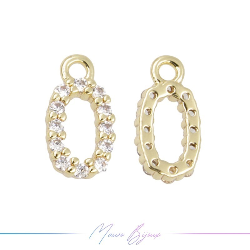 Letters O in Brass in Gold with Rhinestones