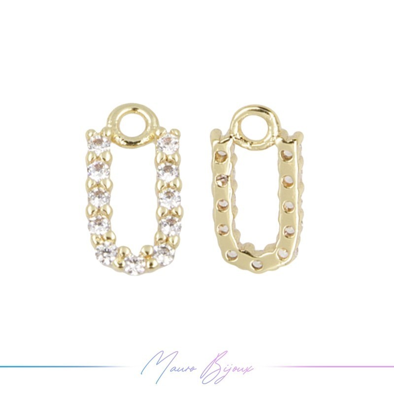 Letters U in Brass in Gold with Rhinestones