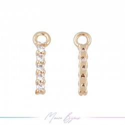 Lettera I in Ottone con Strass base Oro Rosa