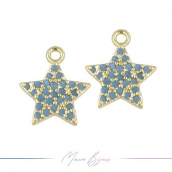 Charms Gold Stars in Brass with Torques Rhinestones