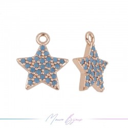 Charms Rose Gold Stars in Brass with Torques Rhinestones