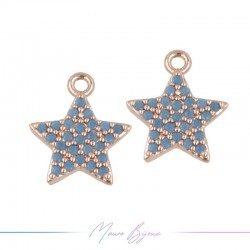 Charms Rose Gold Stars in Brass with Torques Rhinestones