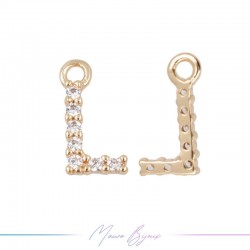 Letters L in Brass in Rose Gold with Rhinestones