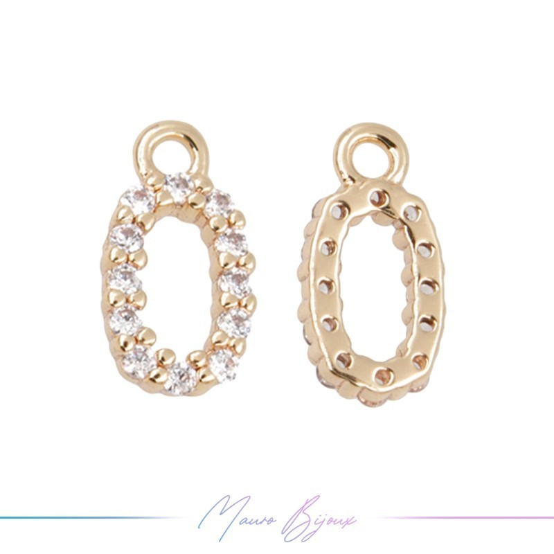 Letters O in Brass in Rose Gold with Rhinestones