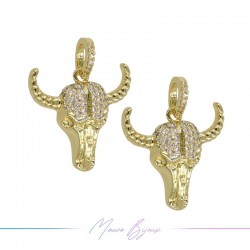 Charms Ox in Brass with Strass in Gold