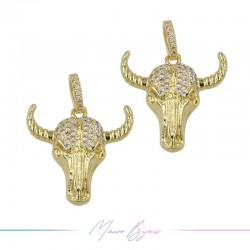 Charms Ox in Brass with Strass in Gold