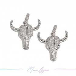 Charms Ox in Brass with Strass in Silver