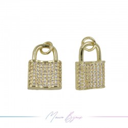 Charms Lock in Brass with Strass in Gold