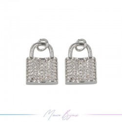 Ciondoli in Ottone Luchetto con Strass in Argento