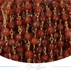 Catena in Ottone con Corniola Base Oro