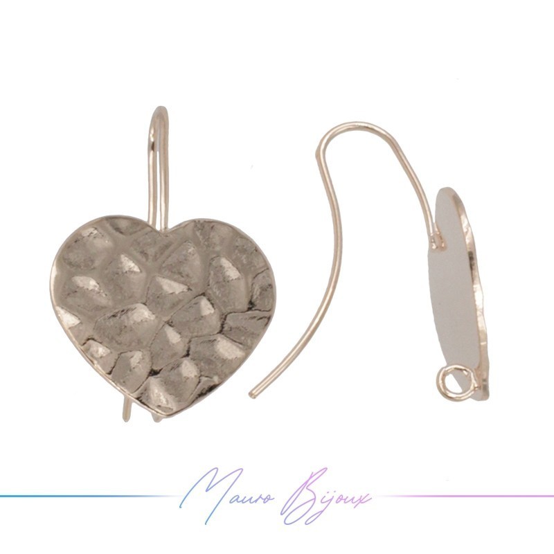 Monachelle in Ottone Martellate Forma Cuore Oro Rosa