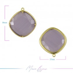 Charms CatsEye Gold Rhombus 30x27mm Single Hook Lavander