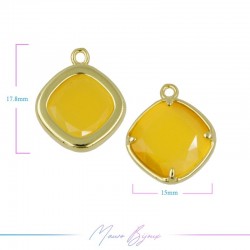 Charms CatsEye Gold Rhombus 18x15mm Single Hook Yellow