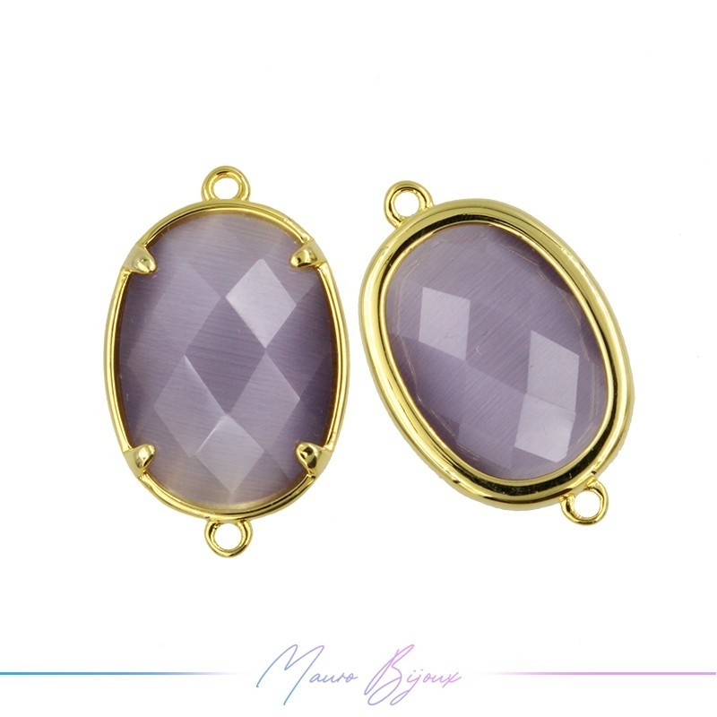 Charms CatsEye Gold Drops 15x24mm Duble Hook Lavander
