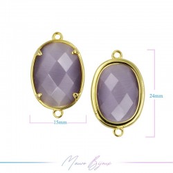Charms CatsEye Gold Drops 15x24mm Duble Hook Lavander