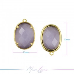 Charms CatsEye Gold Oval 15x22mm Single Hook Antique Lavander