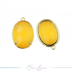 Charms CatsEye Gold Oval 15x22mm Single Hook Yellow