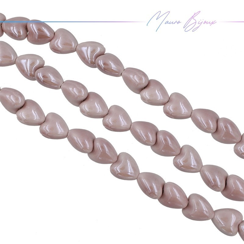 Fili di Ceramica Forma Cuore 12x13mm Colore Rosa Antico