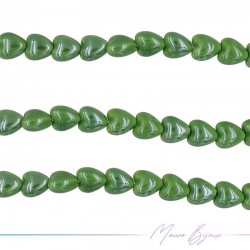 Fili di Ceramica Forma Cuore 12x13mm Colore Verde Chiaro