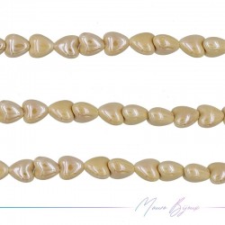 Fili di Ceramica Forma Cuore 12x13mm Colore Beige