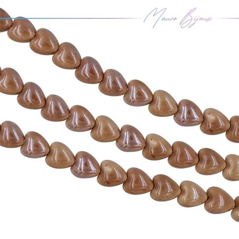Fili di Ceramica Forma Cuore 12x13mm Colore Marrone