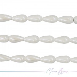 Fili di Ceramica Forma Goccia 10x20mm Colore Bianco
