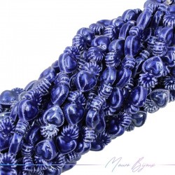 Fili di Ceramica Forma Sacro Cuore 16x24mm Colore Blu