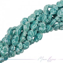Ceramic Sacred Heart 16x24mm Turquoise