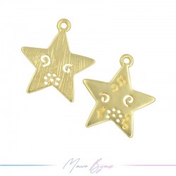 Charms Zamak Matt Gold with Star 22x25mm