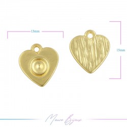 Charms Zamak Matt Gold Heart 13x15mm