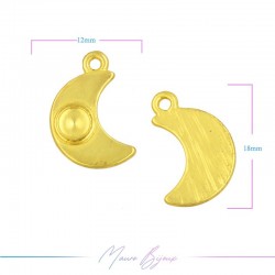 Ciondoli in Zama Forma Luna Oro Opaco 12x18mm