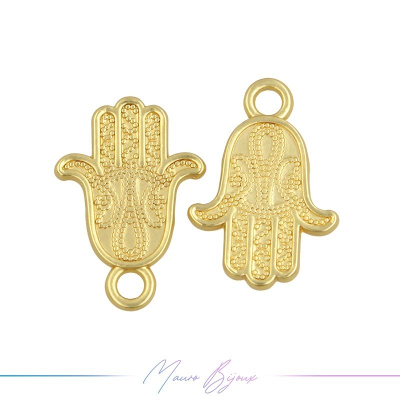 Ciondoli in Zama Forma Mano di Fatima Oro Opaco 13x19mm