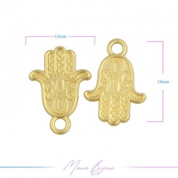Charms Zamak Matt Gold Hand of Fatima  13x19mm