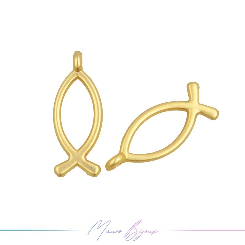 Ciondoli in Zama Forma Pesce Oro Opaco 8x12mm