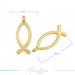 Ciondoli in Zama Forma Pesce Oro Opaco 8x12mm