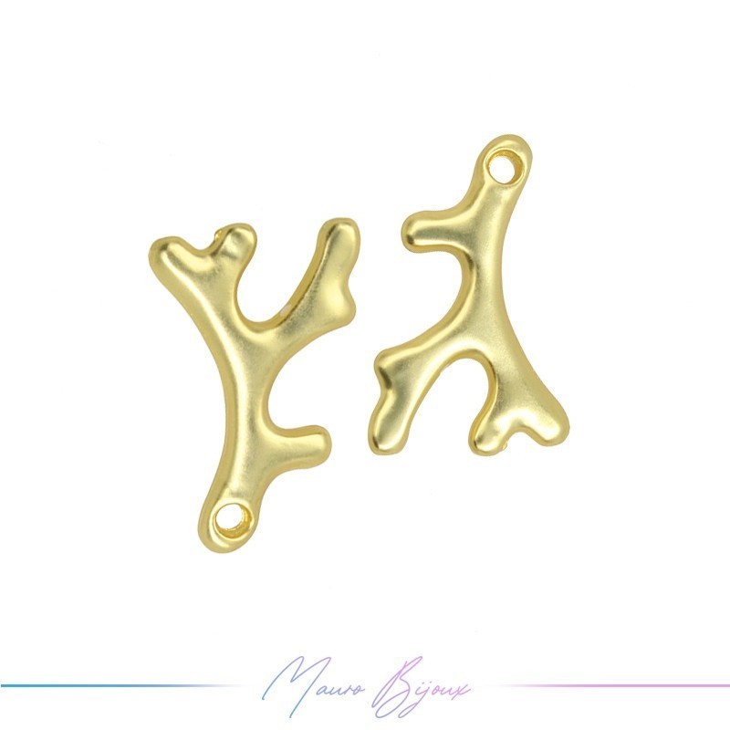 Ciondoli  in Zama Forma Ramo Corallo Oro Opaco 15x25mm