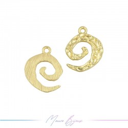 Charms Zamak Matt Gold Spiral 17x20mm