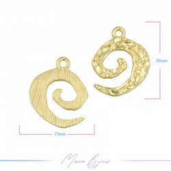 Charms Zamak Matt Gold Spiral 17x20mm