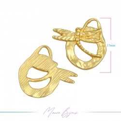 Charms Zamak Matt Gold Dragonfly 17mm