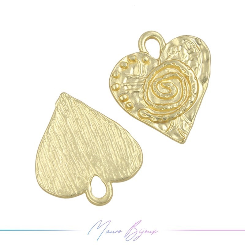 Charms Zamak Matt Gold Heart with Spiral 17x19mm