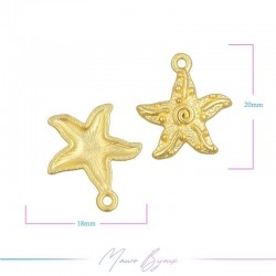 Ciondoli  in Zama Forma Stella Marina Oro Opaco 18x20mm