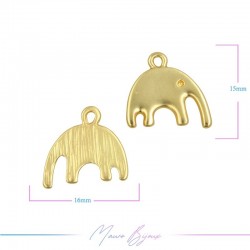 Ciondoli  in Zama Forma Elefante Oro Opaco 15x16mm