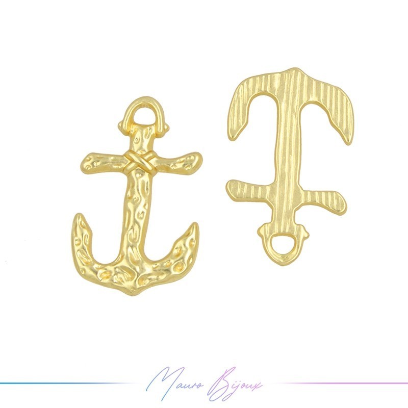 Charms Zamak Matt Gold Anchor 13x20mm