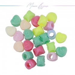 Heart Resin Beads Multicolor 12x11mm