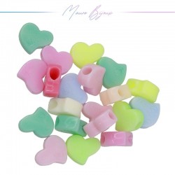Heart Resin Beads Multicolor 15x12mm