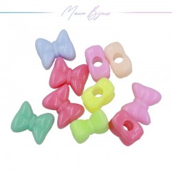 Bow Tie Resin Beads Multicolor 15x13mm