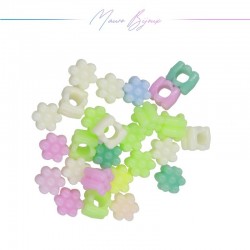 Flower Resin Beads Multicolor 9x9mm
