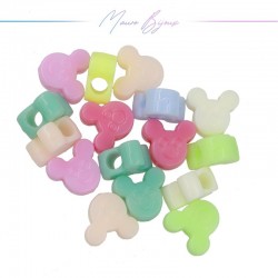 Mickey Mouse Resin Beads Multicolor 13x12mm