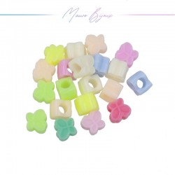 Butterfly Resin Beads Multicolor 9x9mm