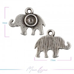 Charms Zamak Matt Silver Elephant 14x17mm